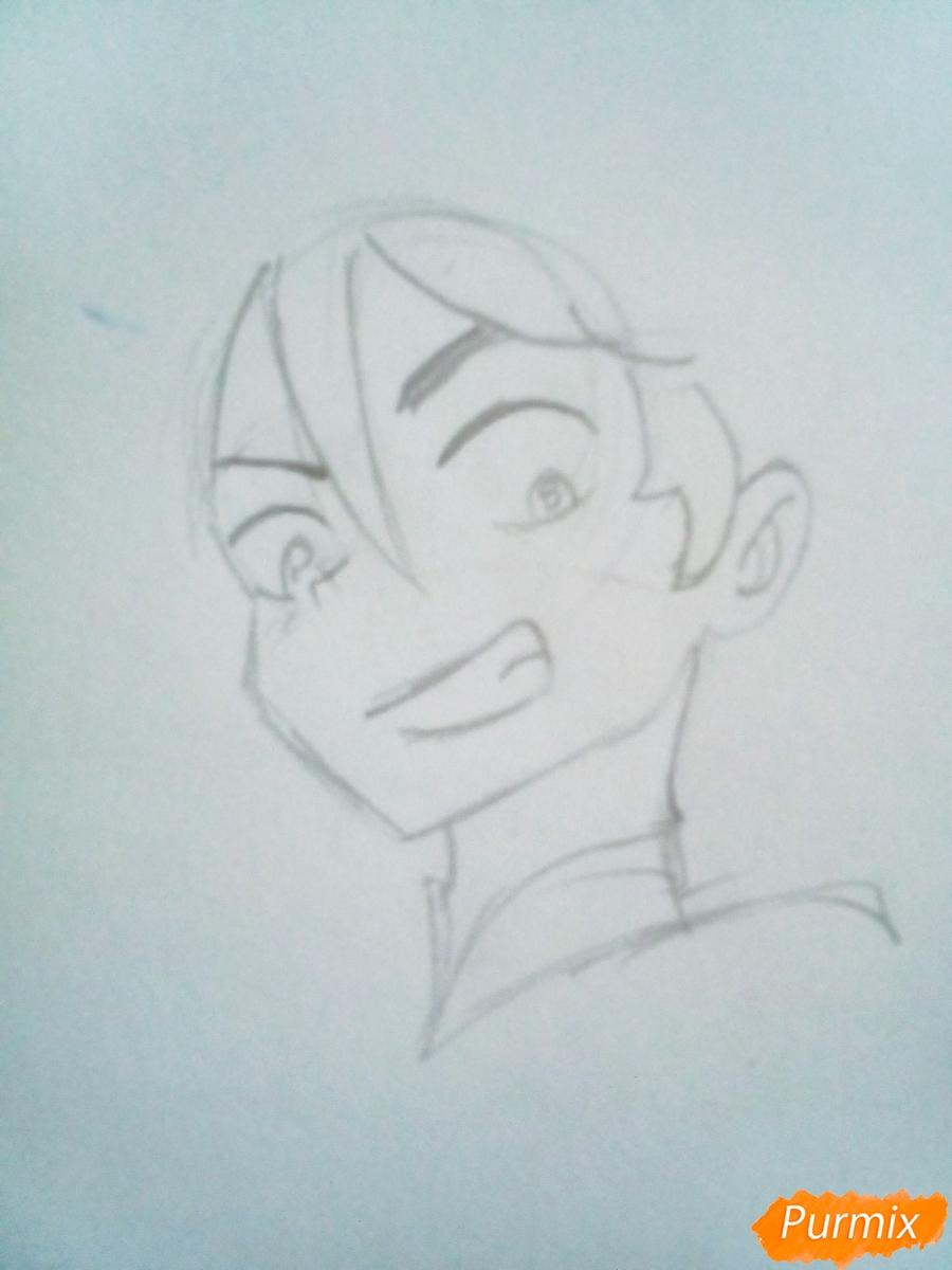 Рисуем Зороме из аниме Милый Во Франксе карандашами - шаг 2