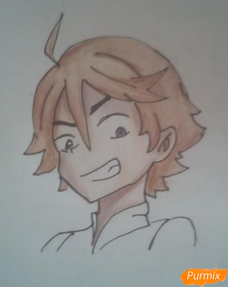 Рисуем Зороме из аниме Милый Во Франксе карандашами - шаг 6