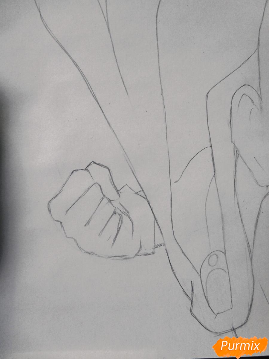 Рисуем Сайтаму главного героя манги/аниме Ванпачмен - шаг 5