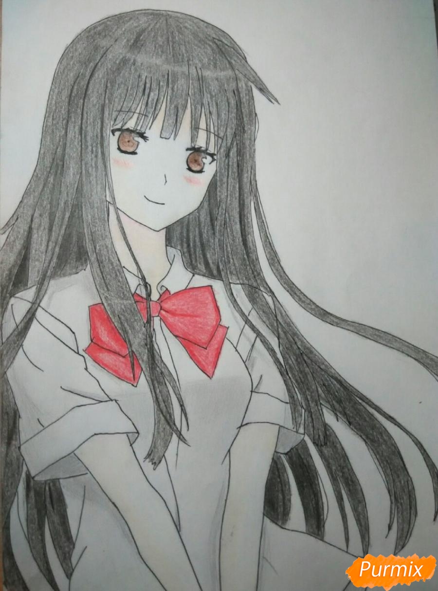 Рисуем Савако Куронума из аниме Дотянутья до тебя - шаг 10