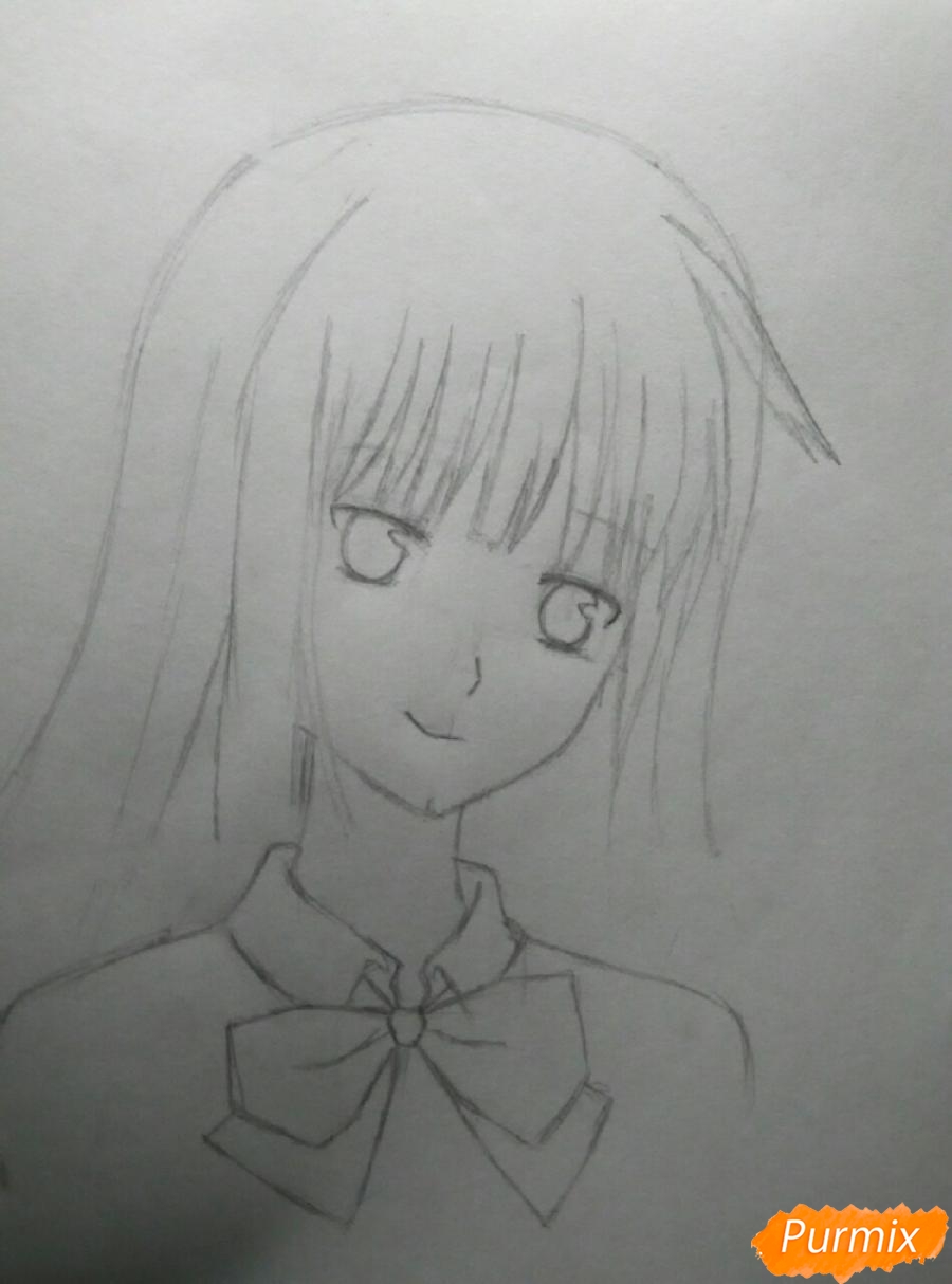 Рисуем Савако Куронума из аниме Дотянутья до тебя - шаг 4
