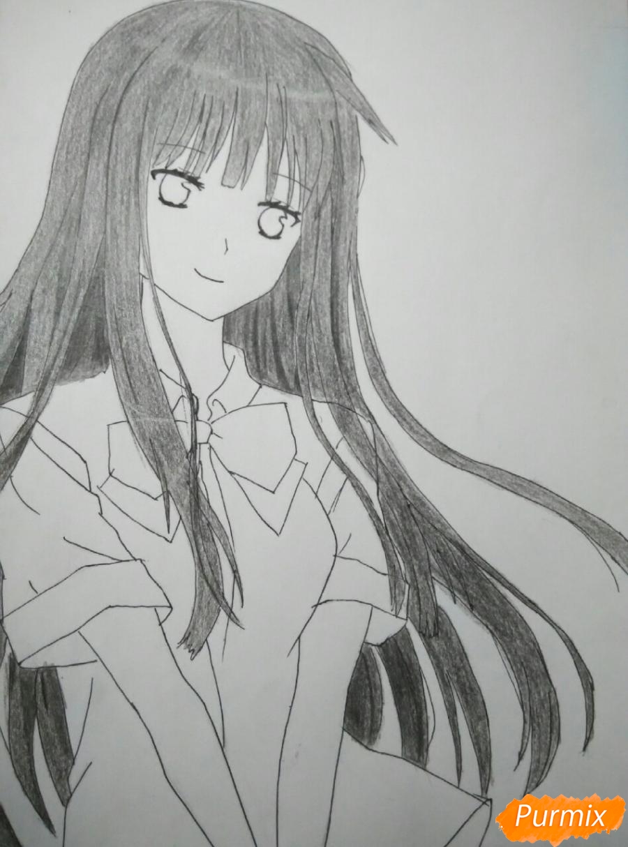 Рисуем Савако Куронума из аниме Дотянутья до тебя - шаг 8