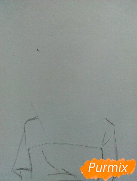 Рисуем сонную аниме девочку цветными карандашами - шаг 1