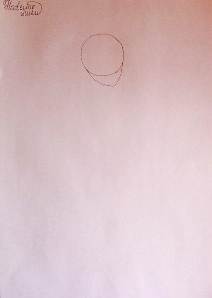 Рисуем и раскрасить аниме девушку-кролика караендашами - шаг 2