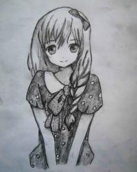 Фото милую аниме девушку карандашом