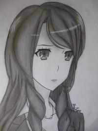 Сакакибара Наоко из аниме Иная простым карандашом