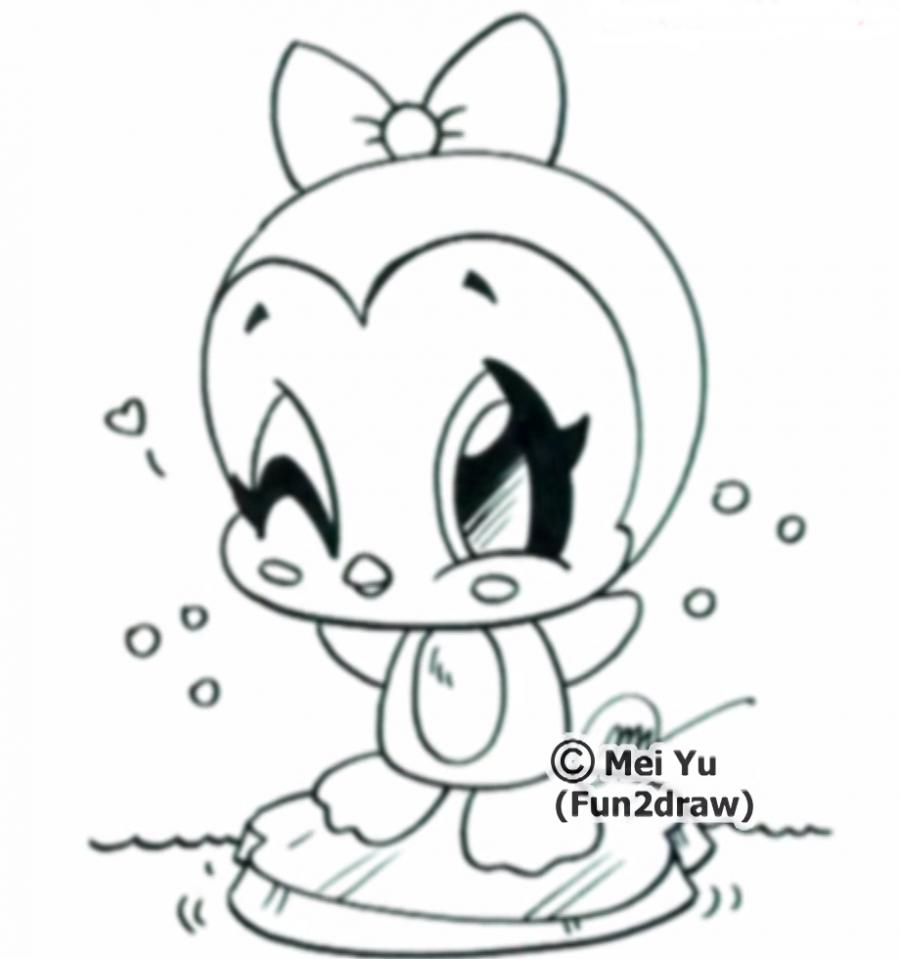 Рисуем пингвинчика в стиле чиби просты