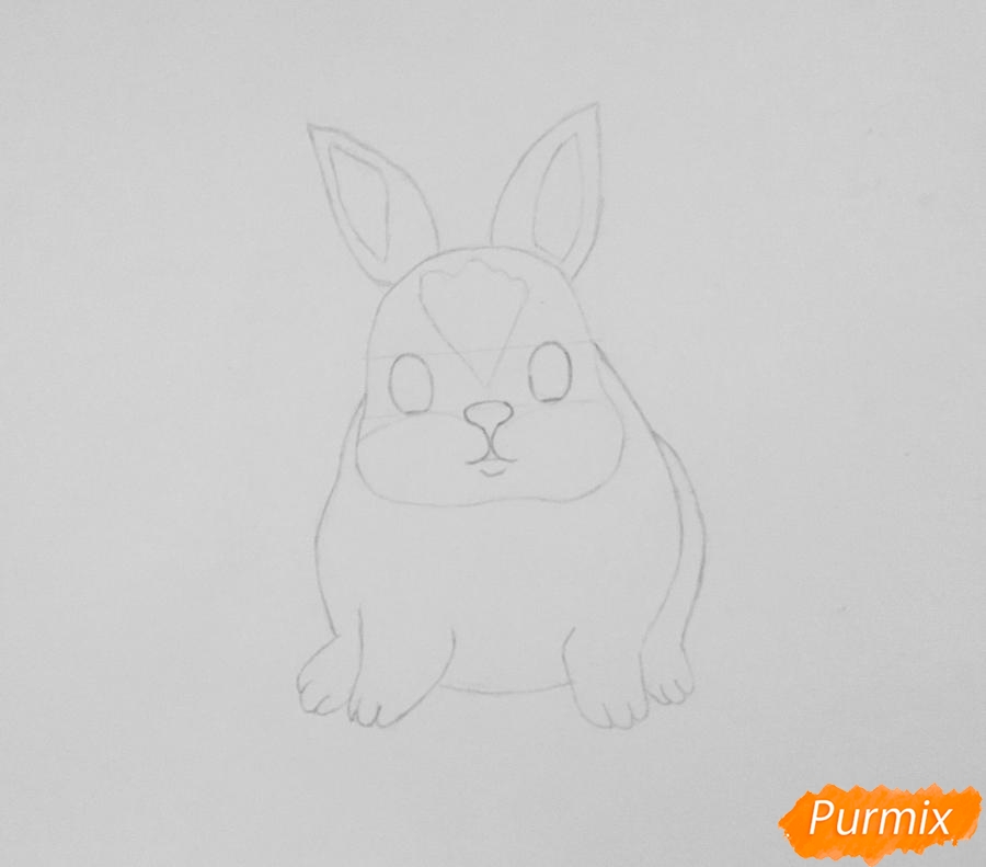 Рисуем маленького крольчонка - шаг 3