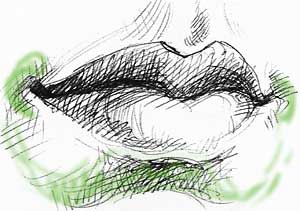 Учимся правильно рисовать губы человека - шаг 5