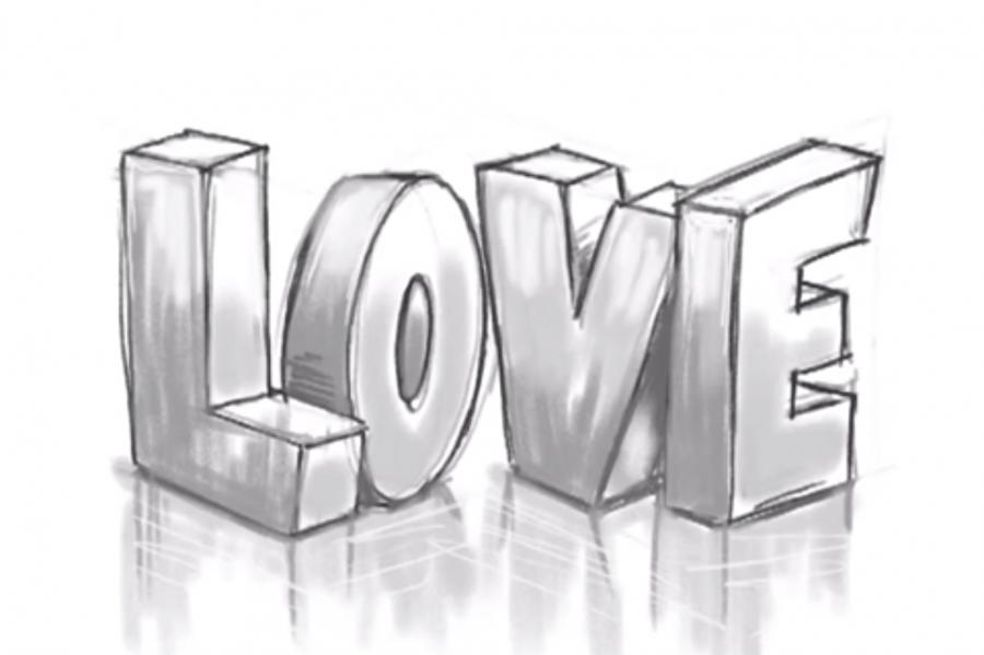 Рисуем слово Love в 3д - шаг 10