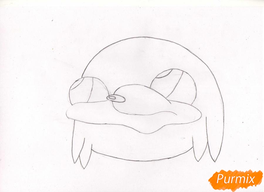 Рисуем голову мема Угандийскийского Наклза - шаг 2