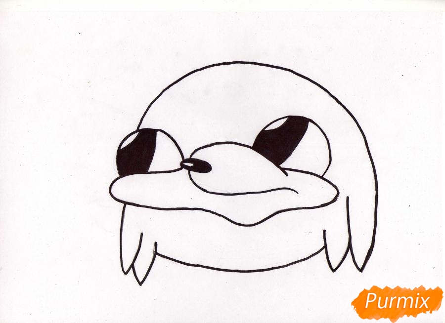 Рисуем голову мема Угандийскийского Наклза - шаг 3