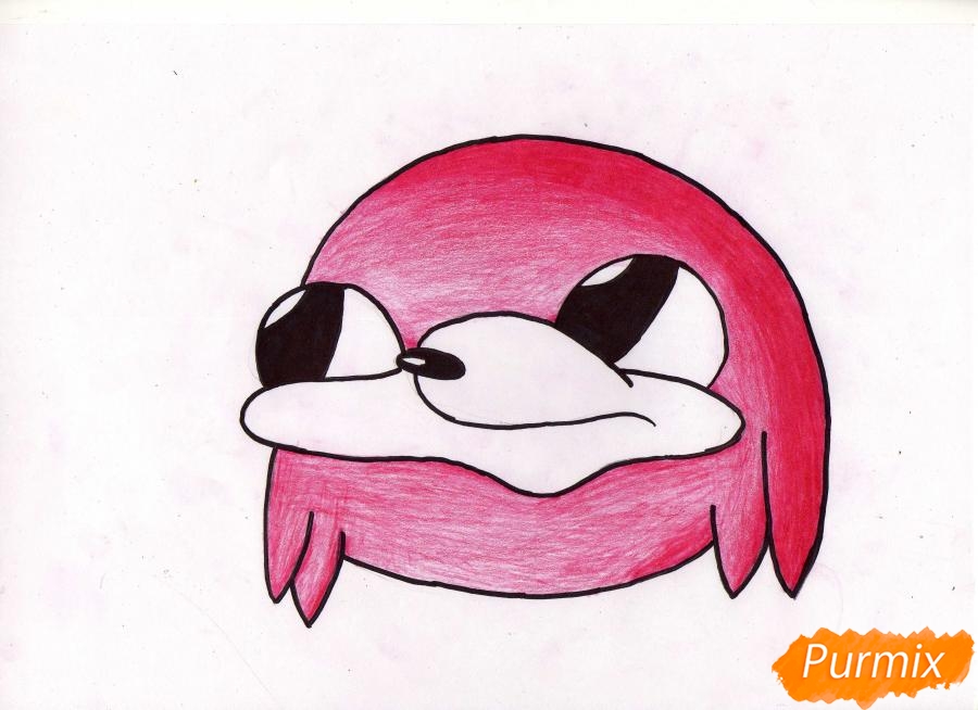 Рисуем голову мема Угандийскийского Наклза - шаг 4
