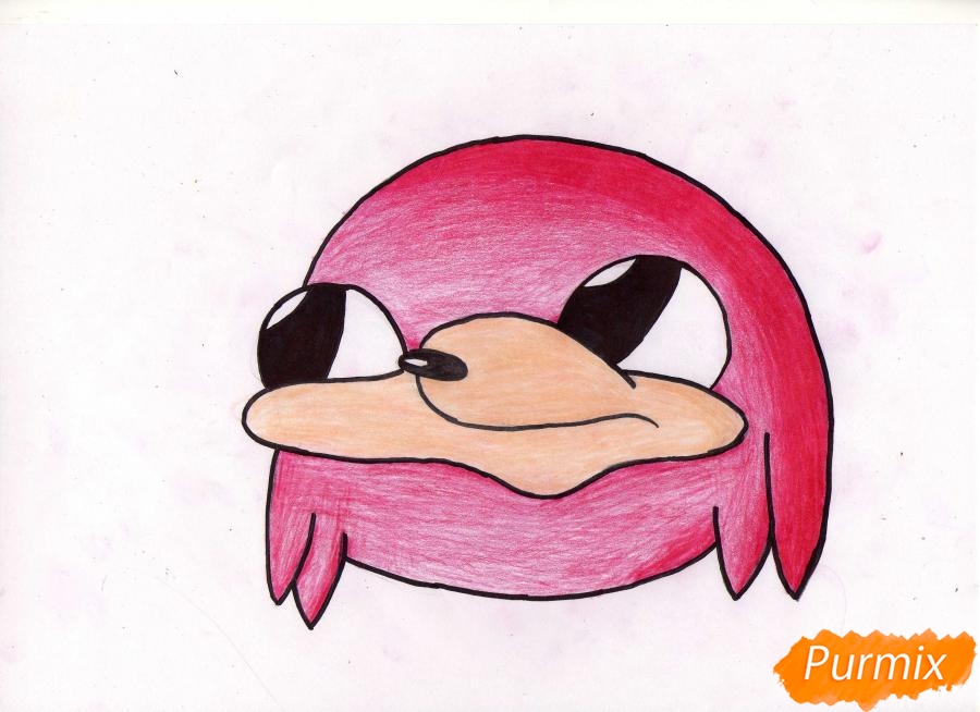 Рисуем голову мема Угандийскийского Наклза - шаг 5