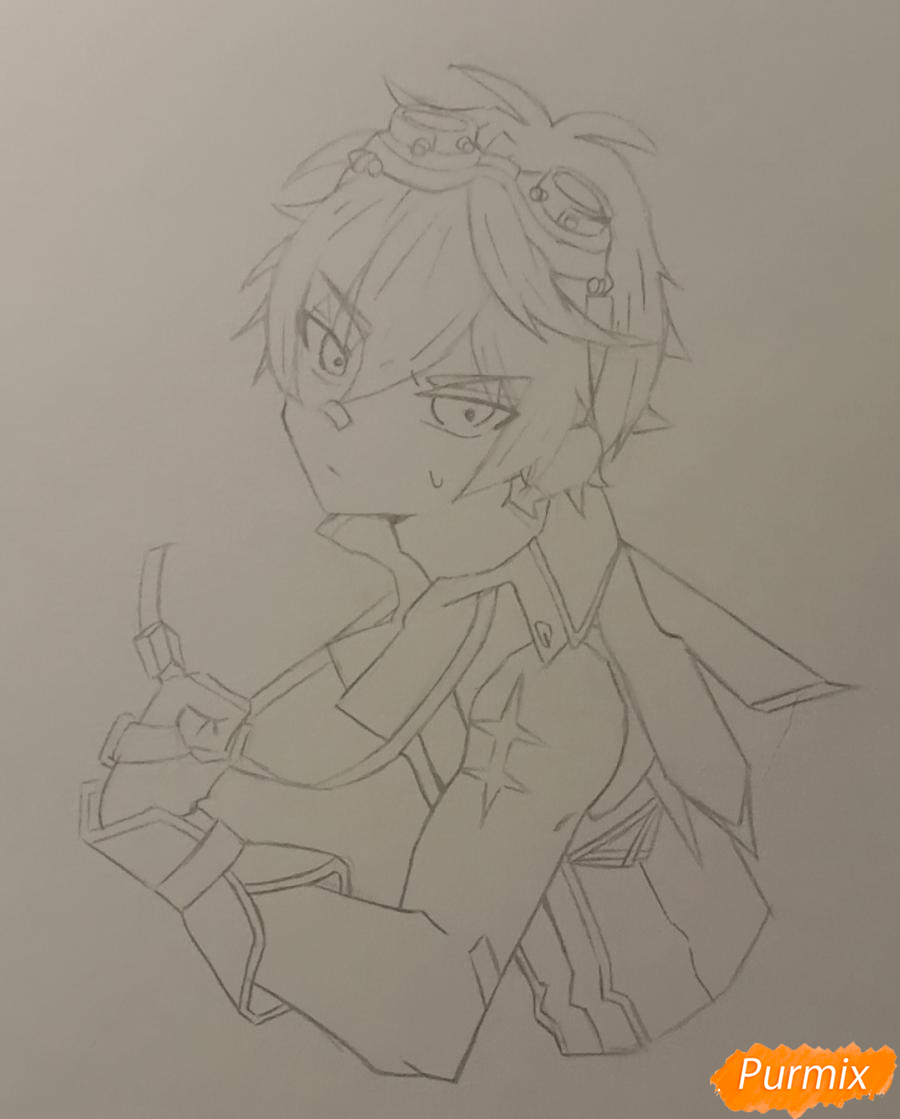 Рисуем Беннета из игры Genshin Impact - шаг 4