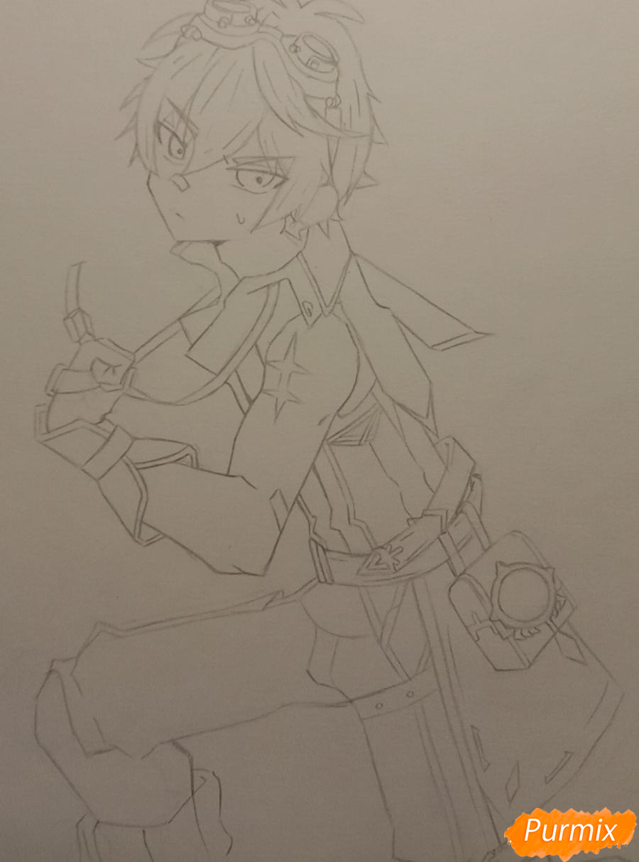Рисуем Беннета из игры Genshin Impact - шаг 5