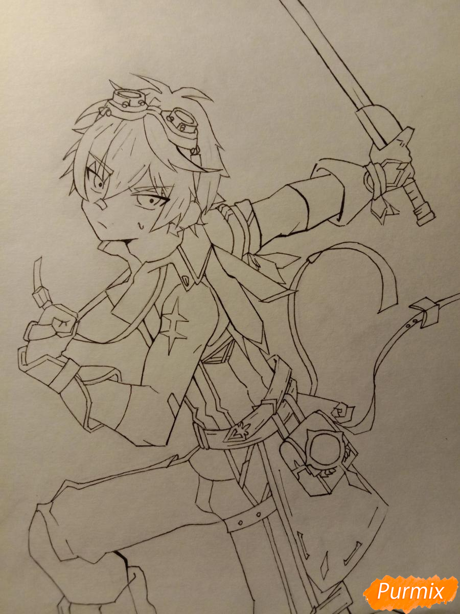 Рисуем Беннета из игры Genshin Impact - шаг 7