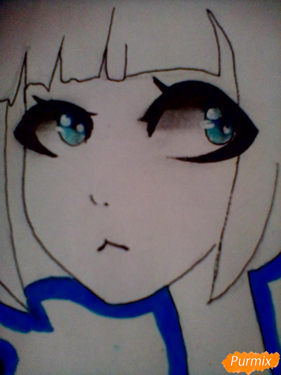 Рисуем Френ из игры Френ Боу карандашами - шаг 6