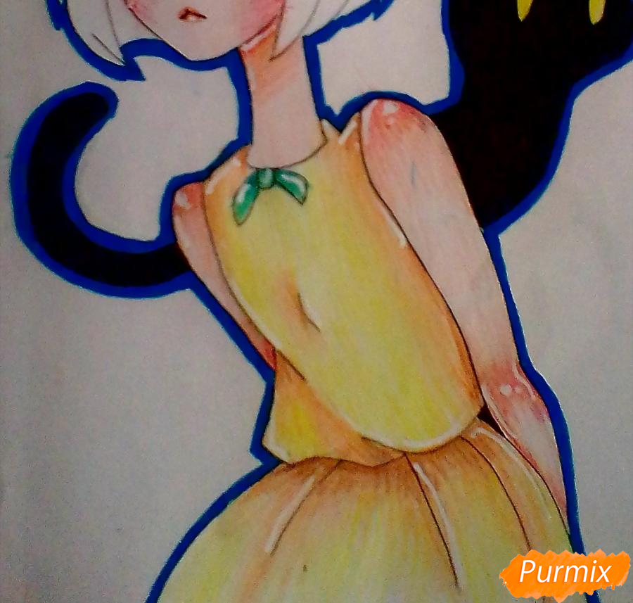 Рисуем Френ из игры Френ Боу карандашами - шаг 8