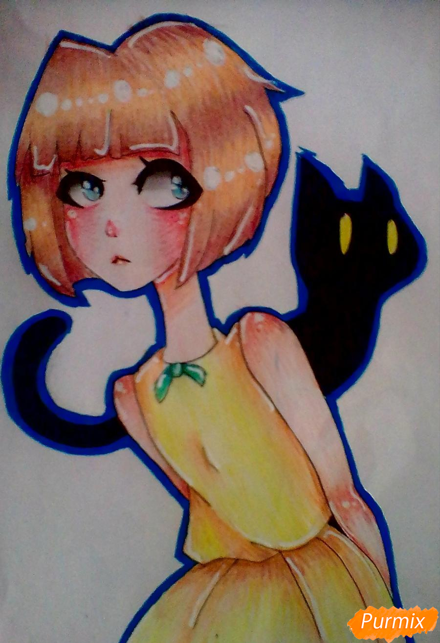 Рисуем Френ из игры Френ Боу карандашами - шаг 9