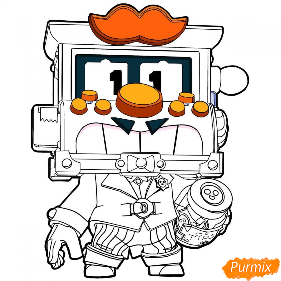 Рисуем Гриффа из Бравл Старс карандашами - шаг 10