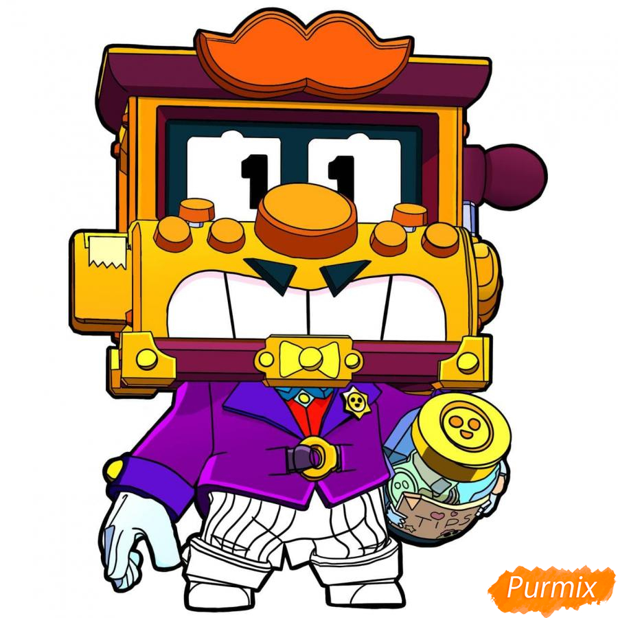 Рисуем Гриффа из Бравл Старс карандашами - шаг 13