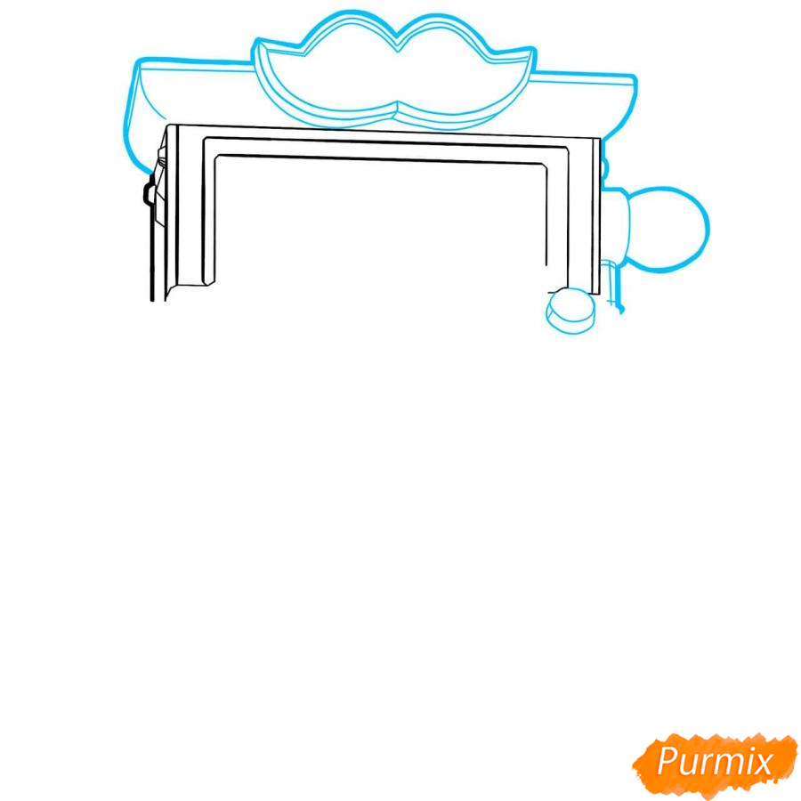 Рисуем Гриффа из Бравл Старс карандашами - шаг 2