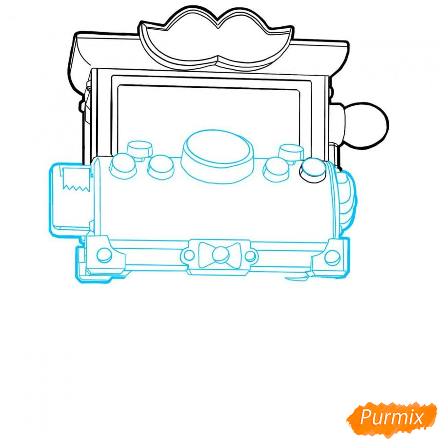 Рисуем Гриффа из Бравл Старс карандашами - шаг 3