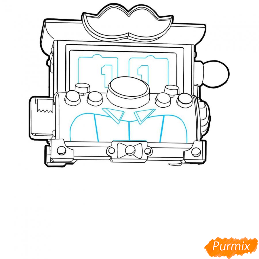 Рисуем Гриффа из Бравл Старс карандашами - шаг 4