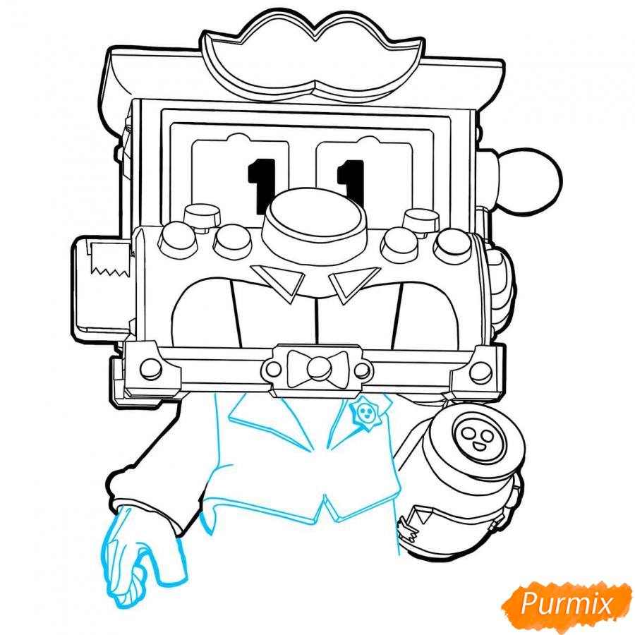 Рисуем Гриффа из Бравл Старс карандашами - шаг 6