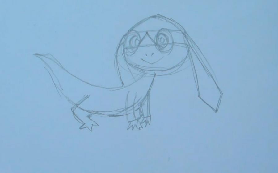 Рисуем покемона Хелиоптиля (Helioptile) - шаг 2