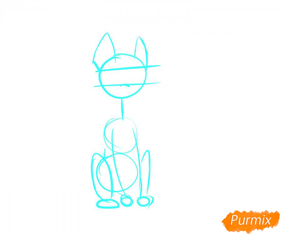 Рисуем пони с мороженым на голове - шаг 1