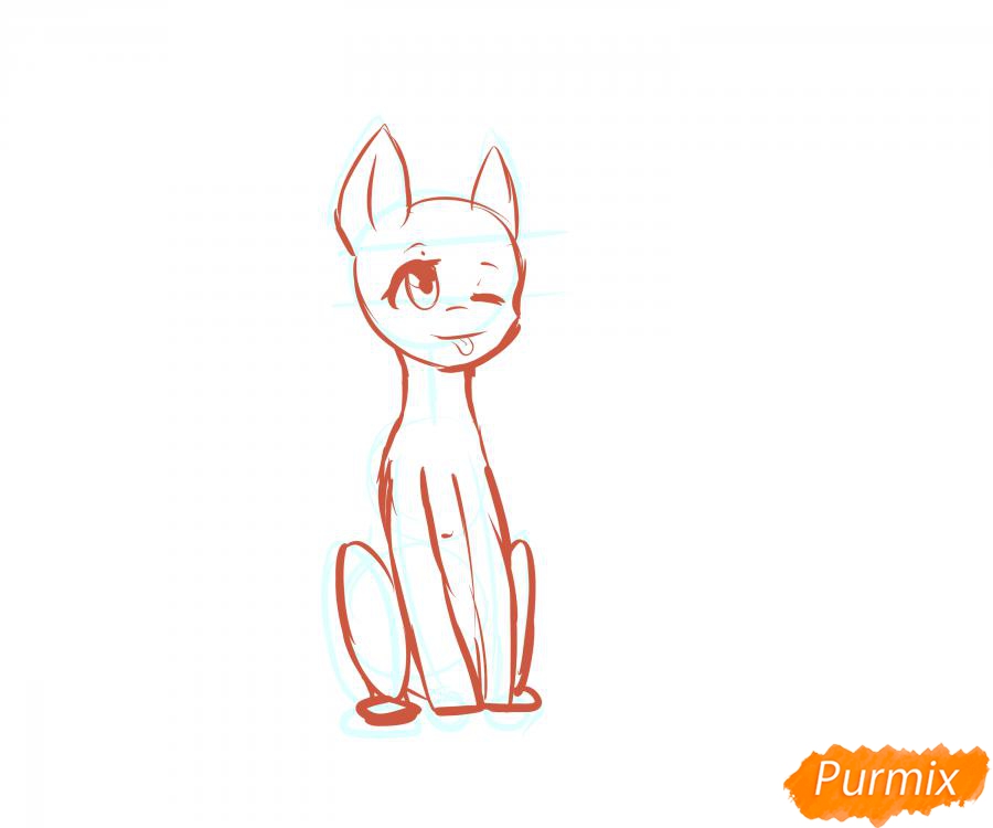 Рисуем пони с мороженым на голове - шаг 2