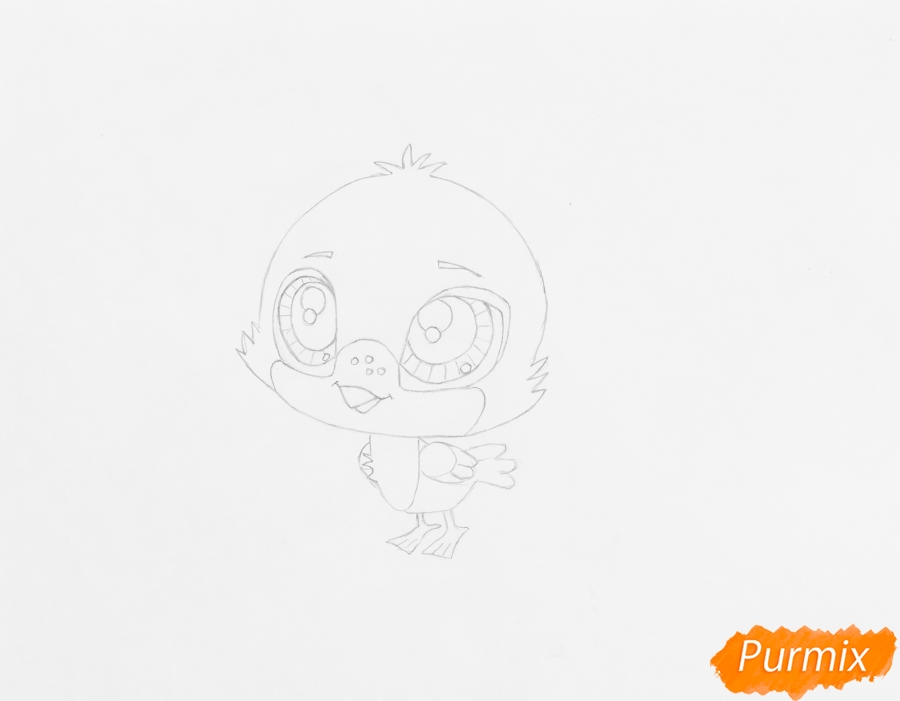 Рисуем птичку Хаббл из мультфильма My Littlest Pet Shop - шаг 3