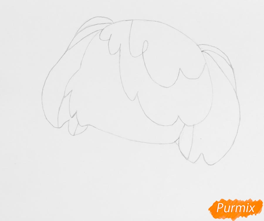 Рисуем собачку породы Бобтейл из мультфильма My Littlest Pet Shop - шаг 2