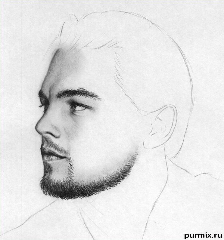 Рисуем портрет Леонардо ДиКаприо - шаг 5