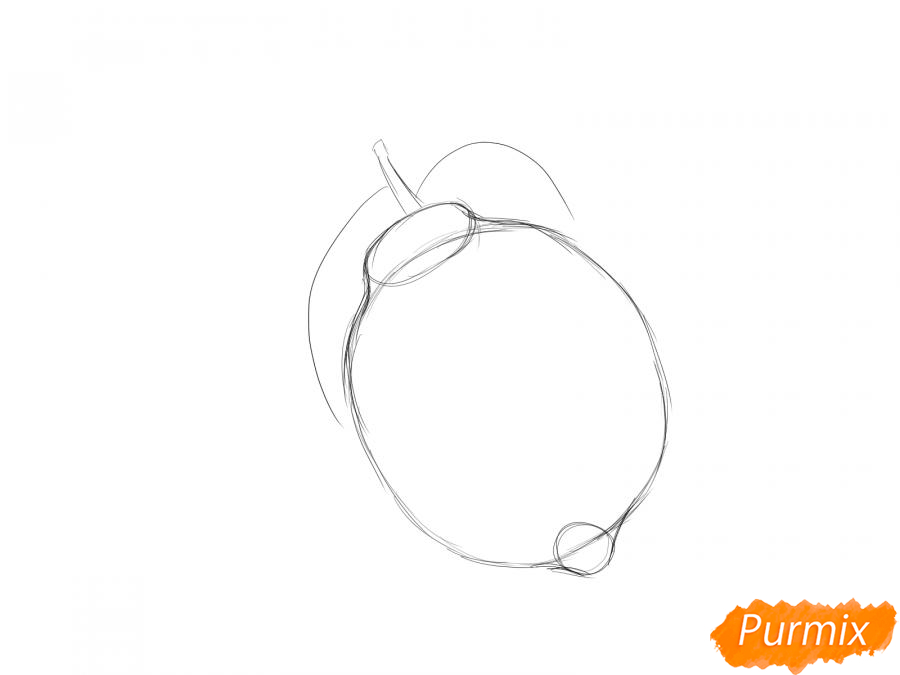 Рисуем целый лимон - шаг 2