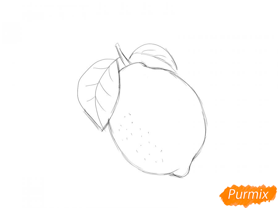 Рисуем целый лимон - шаг 4