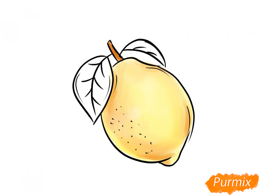 Рисуем целый лимон - шаг 7