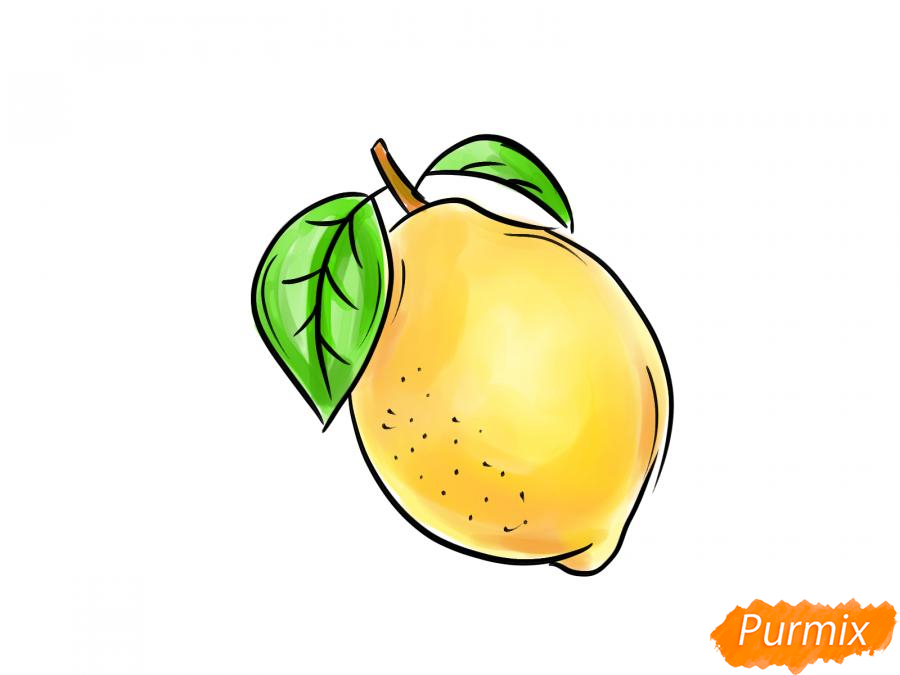 Рисуем целый лимон - шаг 8