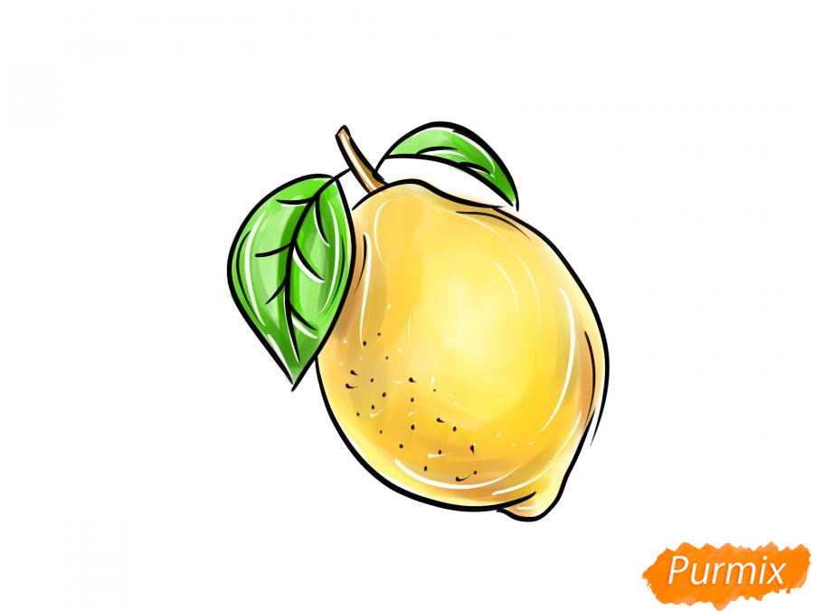 Рисуем целый лимон - шаг 9