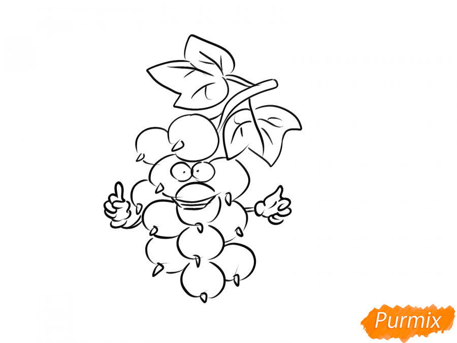 Рисуем смородину c глазками ребенку - шаг 5