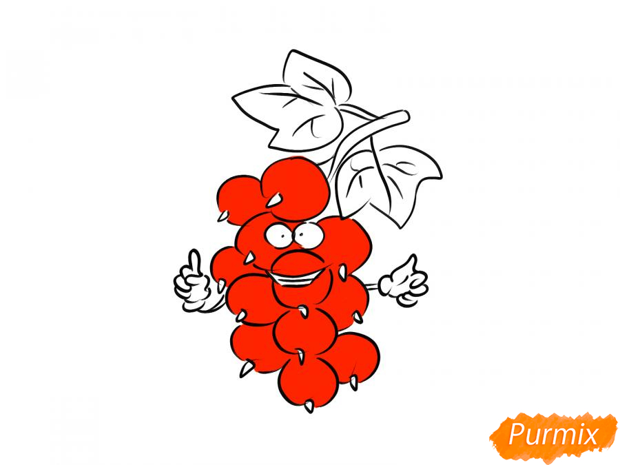 Рисуем смородину c глазками ребенку - шаг 6