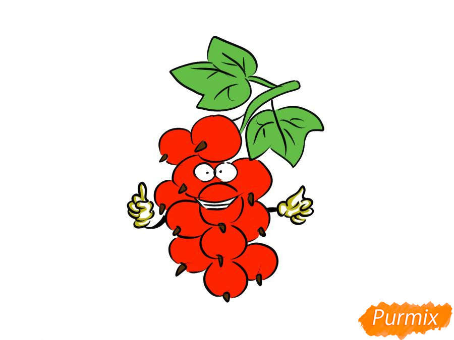 Рисуем смородину c глазками ребенку - шаг 7