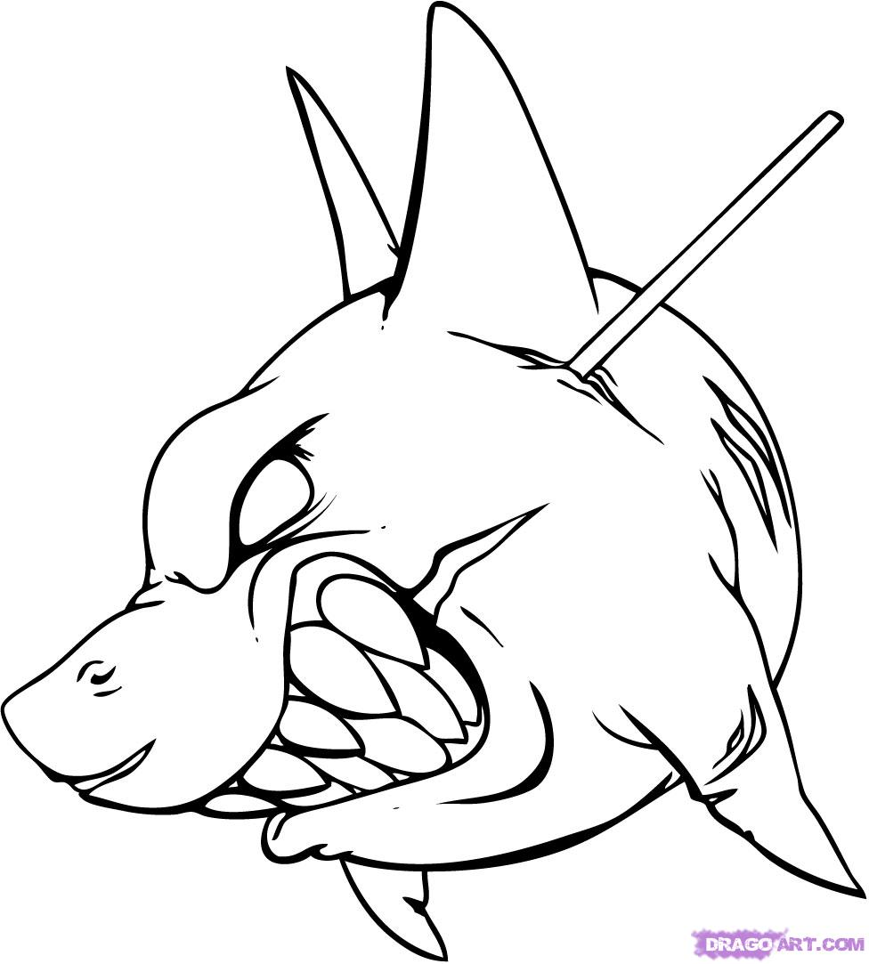 Рисуем татуировку злой акулы - шаг 8