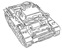 средний немецкий танк Pz.Kpfw III простым карандашом