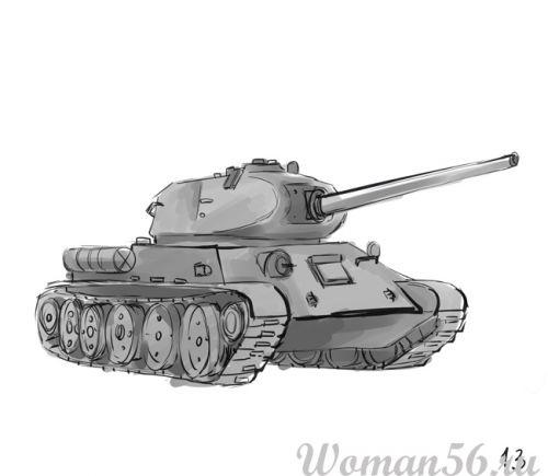 Рисуем танк Т-34  (подробный урок) - шаг 13
